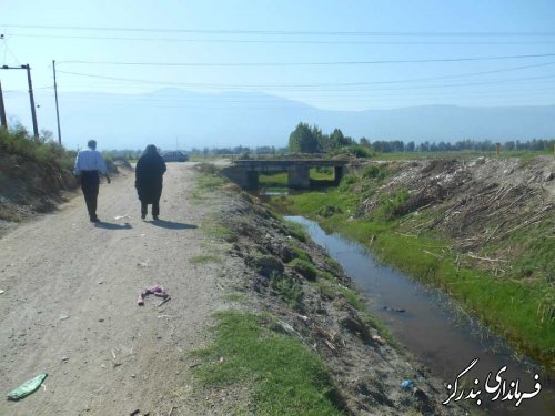 بازدید بخشدار مرکزی از رودخانه های روستای محمد آباد 