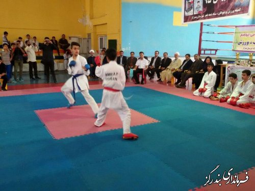 برگزاری رقابت‌های کاراته یاد وخاطره 5 تن از شهدای ماه مبارک رمضان با حضور فرماندار بندرگز