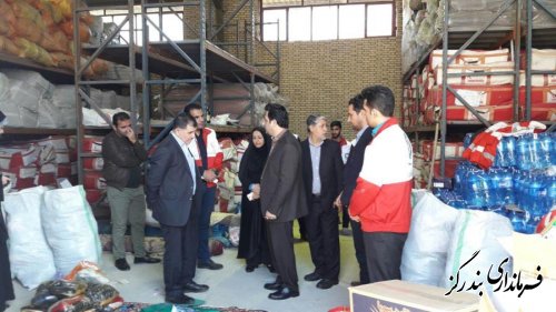 بازدید سرپرست فرمانداری بندرگز از مراحل ارسال کمکهای شهرستان به مناطق زلزله زده کشور