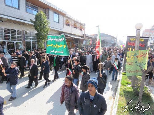 راهپیمایی پرشور 22 بهمن در بندرگز برگزار شد