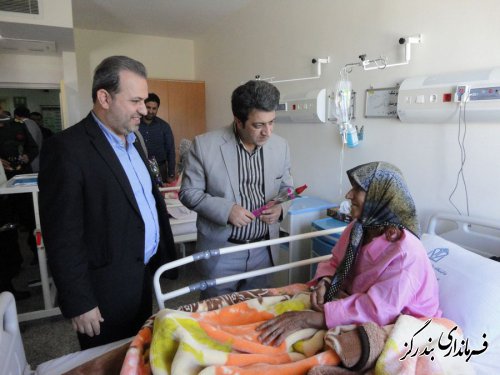 عیادت امام جمعه و فرماندار بندرگز از بیماران در بیمارستان شهداء