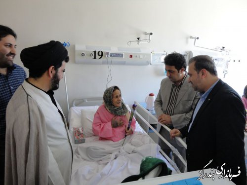 عیادت امام جمعه و فرماندار بندرگز از بیماران در بیمارستان شهداء
