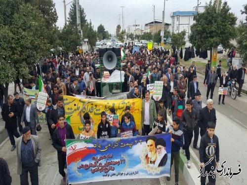 راهپیمایی باشکوه 22 بهمن در شهر نوکنده برگزار شد