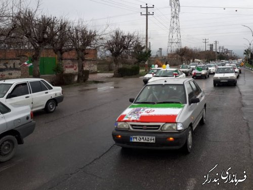 راهپیمایی خودرویی مردم بندرگز در جشن سالروز پیروزی انقلاب