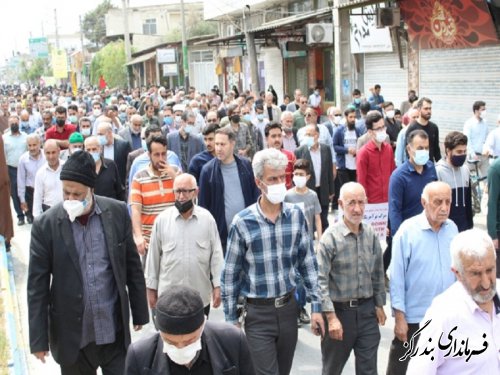 راهپیمایی روز قدس در شهرستان‌ بندرگز